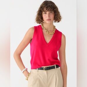 J Crew Pink Cashmere V-neck sweater-vest Size XS